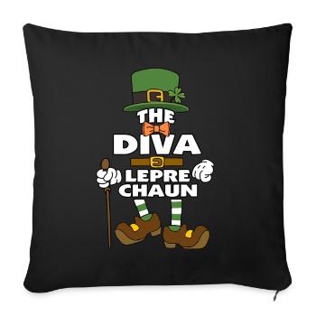 The Diva Leprechaun St Patrick's Day - Sofakissenbezug 45 x 45 cm - Schwarz - Vorne