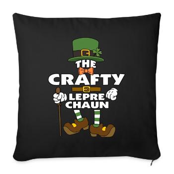 The Crafty Leprechaun St Patrick's Day - Sofa pillowcase 17,3'' x 17,3'' (45 x 45 cm) - black - Front