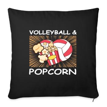 Volleyball & Popcorn Lover Teenage Girls Player - Housse de coussin décorative 45 x 45 cm - noir - Devant