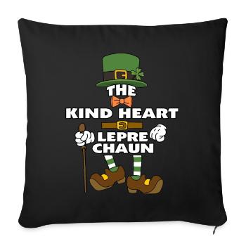 Le lutin au bon cœur de la Saint-Patrick - Housse de coussin décorative 45 x 45 cm - noir - Devant