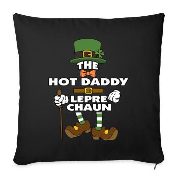 The Hot Daddy Leprechaun St Patrick's Day - Sofa pillowcase 17,3'' x 17,3'' (45 x 45 cm) - black - Front