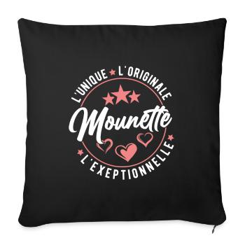 Mounette L'unique L'originale L'exeptionnelle - Housse de coussin décorative 45 x 45 cm - noir - Devant