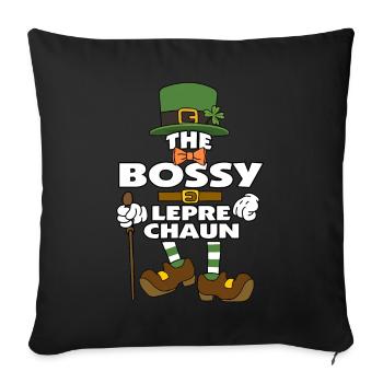 Le lutin autoritaire de la Saint-Patrick - Housse de coussin décorative 45 x 45 cm - noir - Devant