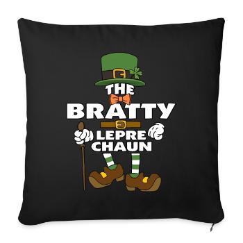 Le lutin Bratty St Patrick’s Day - Housse de coussin décorative 45 x 45 cm - noir - Devant
