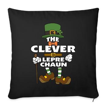 L’astucieux lutin St Patrick’s Day - Housse de coussin décorative 45 x 45 cm - noir - Devant