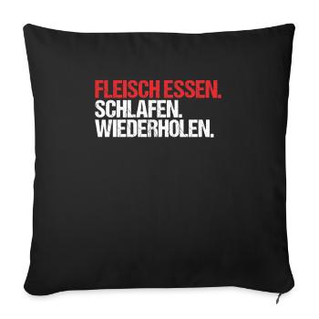 Carnivore Diät Carnivore Ernährung Carnivore Diet - Sofakissenbezug 45 x 45 cm - Schwarz - Vorne