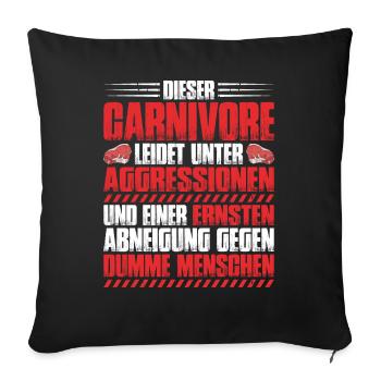 Carnivore Diät Carnivore Ernährung Carnivore Diet - Sofakissenbezug 45 x 45 cm - Schwarz - Vorne