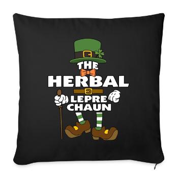 Le lutin à base de plantes St Patrick’s Day - Housse de coussin décorative 45 x 45 cm - noir - Devant