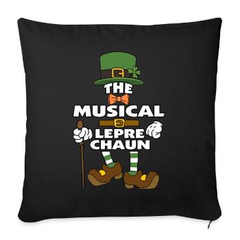 Le lutin musical St Patrick’s Day - Housse de coussin décorative 45 x 45 cm - noir - Devant
