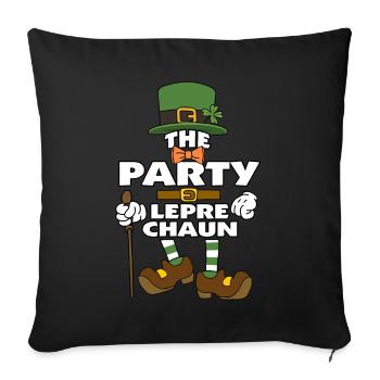Le lutin de fête de la Saint-Patrick - Housse de coussin décorative 45 x 45 cm - noir - Devant