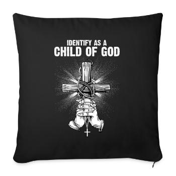 Identifiez-vous comme un enfant de Dieu I Jésus - Housse de coussin décorative 45 x 45 cm - noir - Devant
