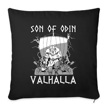 Son Of Odin Valhalla I Viking Ship Warrior - Sofakissenbezug 45 x 45 cm - Schwarz - Vorne