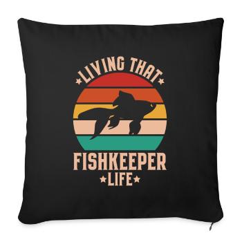 Aquaristique Aquariophile Aquarium Poissons Aquariophile - Housse de coussin décorative 45 x 45 cm - noir - Devant
