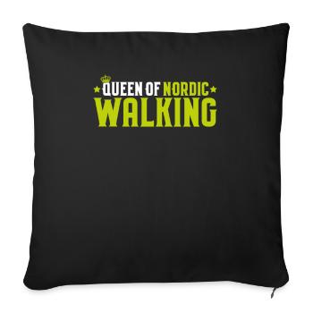 Marche nordique Marcheur nordique Walken nordique - Housse de coussin décorative 45 x 45 cm - noir - Devant