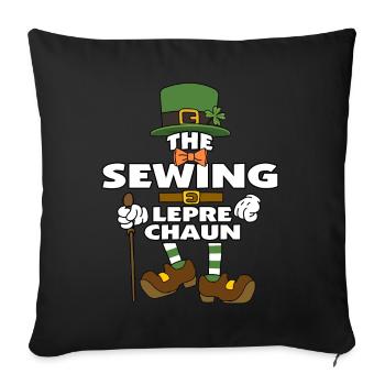 The Sewing Leprechaun St Patrick's Day - Sofakissenbezug 45 x 45 cm - Schwarz - Vorne