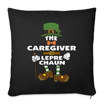 Le lutin soignant Fête de la Saint-Patrick - Housse de coussin décorative 45 x 45 cm - noir - Devant