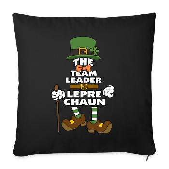 The Team Leader Leprechaun St Patrick's Day - Sofakissenbezug 45 x 45 cm - Schwarz - Vorne