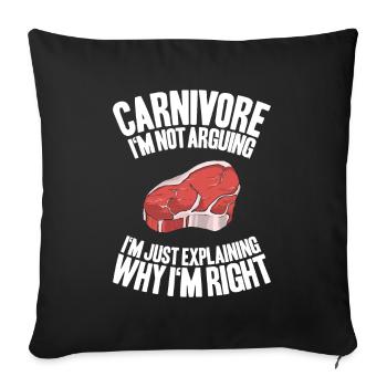 Carnivore Diät Carnivore Ernährung Carnivore Diet - Sofa pillowcase 17,3'' x 17,3'' (45 x 45 cm) - black - Front