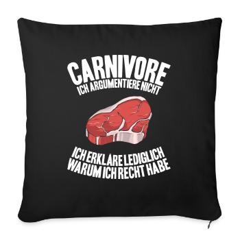 Carnivore Diät Carnivore Ernährung Carnivore Diet - Sofa pillowcase 17,3'' x 17,3'' (45 x 45 cm) - black - Front