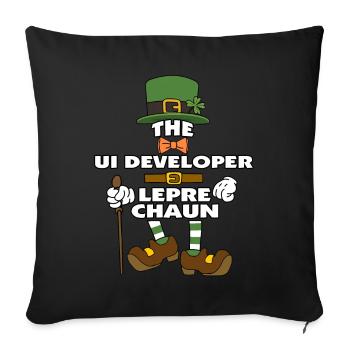 The Ui Developer Leprechaun St Patrick's Day - Sofa pillowcase 17,3'' x 17,3'' (45 x 45 cm) - black - Front