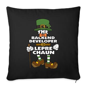 The Backend Developer Leprechaun St Patrick's Day - Sofakissenbezug 45 x 45 cm - Schwarz - Vorne