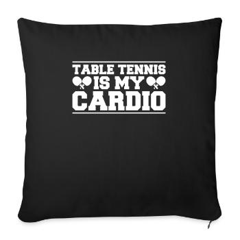 Table tennis, Ping pong, Ping-pong Table tennis - Sofa pillowcase 17,3'' x 17,3'' (45 x 45 cm) - black - Front