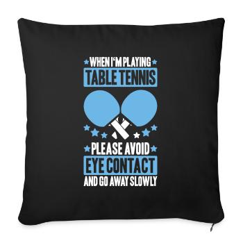 Tischtennis Ping Pong Pingpong Table Tennis - Housse de coussin décorative 45 x 45 cm - noir - Devant