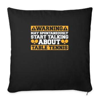 Tischtennis Ping Pong Pingpong Table Tennis - Housse de coussin décorative 45 x 45 cm - noir - Devant