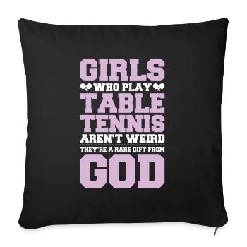 Tischtennis Ping Pong Pingpong Table Tennis - Housse de coussin décorative 45 x 45 cm - noir - Devant