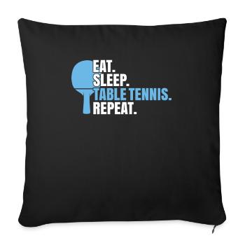 Tischtennis Ping Pong Pingpong Table Tennis - Sofa pillowcase 17,3'' x 17,3'' (45 x 45 cm) - black - Front