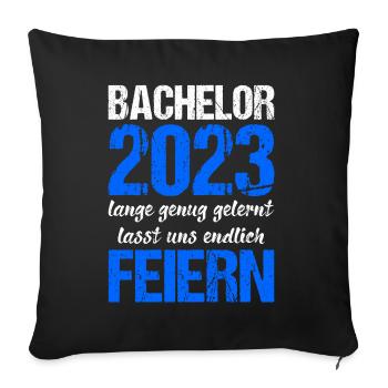 Bachelor 2023 Lange Genug Gelernt Lasst Uns Feiern - Sofakissenbezug 45 x 45 cm - Schwarz - Vorne