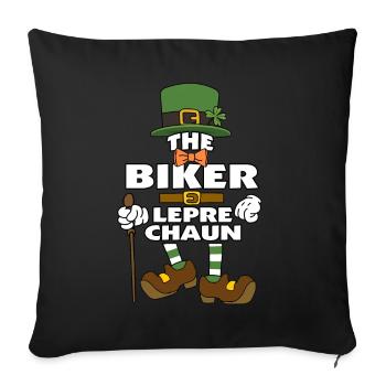 The Biker Leprechaun St Patrick's Day - Sofa pillowcase 17,3'' x 17,3'' (45 x 45 cm) - black - Front