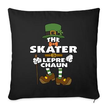 The Skater Leprechaun St Patrick's Day - Sofa pillowcase 17,3'' x 17,3'' (45 x 45 cm) - black - Front