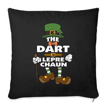 Le lutin Dart St Patrick’s Day - Housse de coussin décorative 45 x 45 cm - noir - Devant