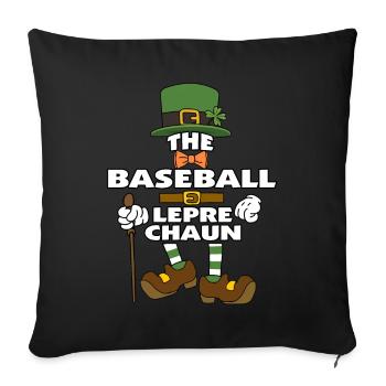 The Baseball Leprechaun St Patrick's Day - Sofa pillowcase 17,3'' x 17,3'' (45 x 45 cm) - black - Front
