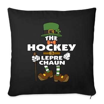 The Hockey Leprechaun St Patrick's Day - Sofa pillowcase 17,3'' x 17,3'' (45 x 45 cm) - black - Front