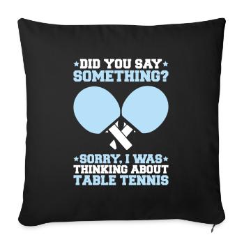 Tischtennis Ping Pong Pingpong Table Tennis - Housse de coussin décorative 45 x 45 cm - noir - Devant