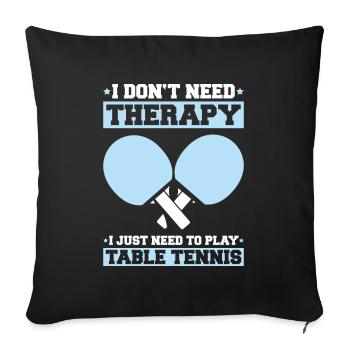 Tischtennis Ping Pong Pingpong Table Tennis - Housse de coussin décorative 45 x 45 cm - noir - Devant