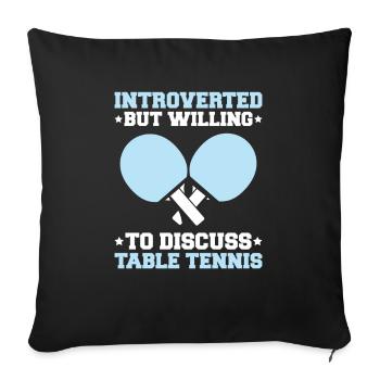 Tischtennis Ping Pong Pingpong Table Tennis - Housse de coussin décorative 45 x 45 cm - noir - Devant