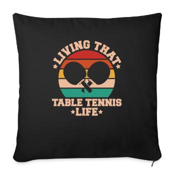 Tischtennis Ping Pong Pingpong Table Tennis - Sofa pillowcase 17,3'' x 17,3'' (45 x 45 cm) - black - Front
