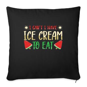 Je ne peux pas avoir de crème glacée à manger Gelato Lover Gift - Housse de coussin décorative 45 x 45 cm - noir - Devant
