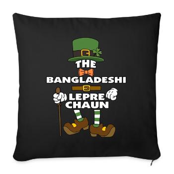 Le lutin bangladais Saint-Patrick - Housse de coussin décorative 45 x 45 cm - noir - Devant