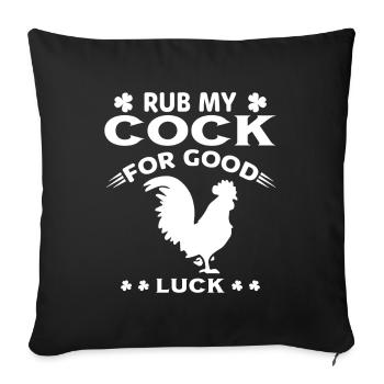 Frottez ma queue pour avoir de la chance - Housse de coussin décorative 45 x 45 cm - noir - Devant