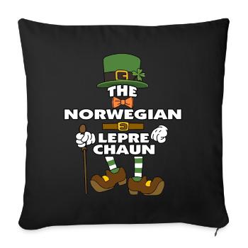 Le lutin norvégien St Patrick’s Day - Housse de coussin décorative 45 x 45 cm - noir - Devant