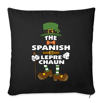 Le lutin espagnol Saint-Patrick - Housse de coussin décorative 45 x 45 cm - noir - Devant