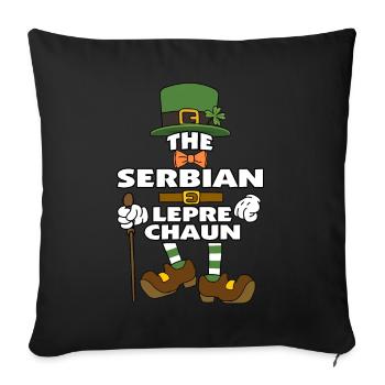 The Serbian Leprechaun St Patrick's Day - Sofakissenbezug 45 x 45 cm - Schwarz - Vorne