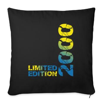 2000 Limited Edition Birthday Gift Wife Husband - Sofa pillowcase 17,3'' x 17,3'' (45 x 45 cm) - black - Front