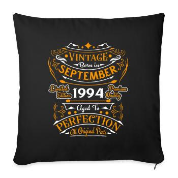 Septembre 1994 Rétro Vintage Cadeau d’anniversaire - Housse de coussin décorative 45 x 45 cm - noir - Devant