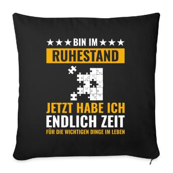 Rentner Rente Rentenbeginn Puzzeln - Sofakissenbezug 45 x 45 cm - Schwarz - Vorne
