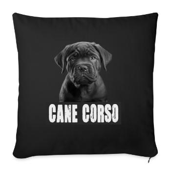 Cane Corso Welpe für einen Cane Corso Besitzer - Sofakissenbezug 45 x 45 cm - Schwarz - Vorne